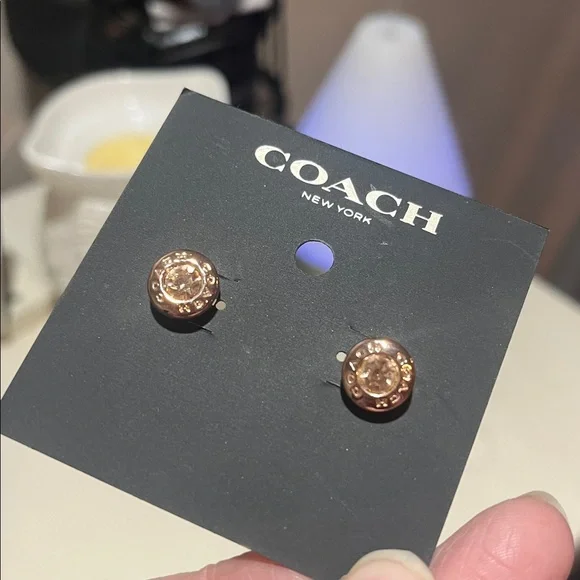 Coach Rose-gold Stud Earrings - Picture 3 of 3